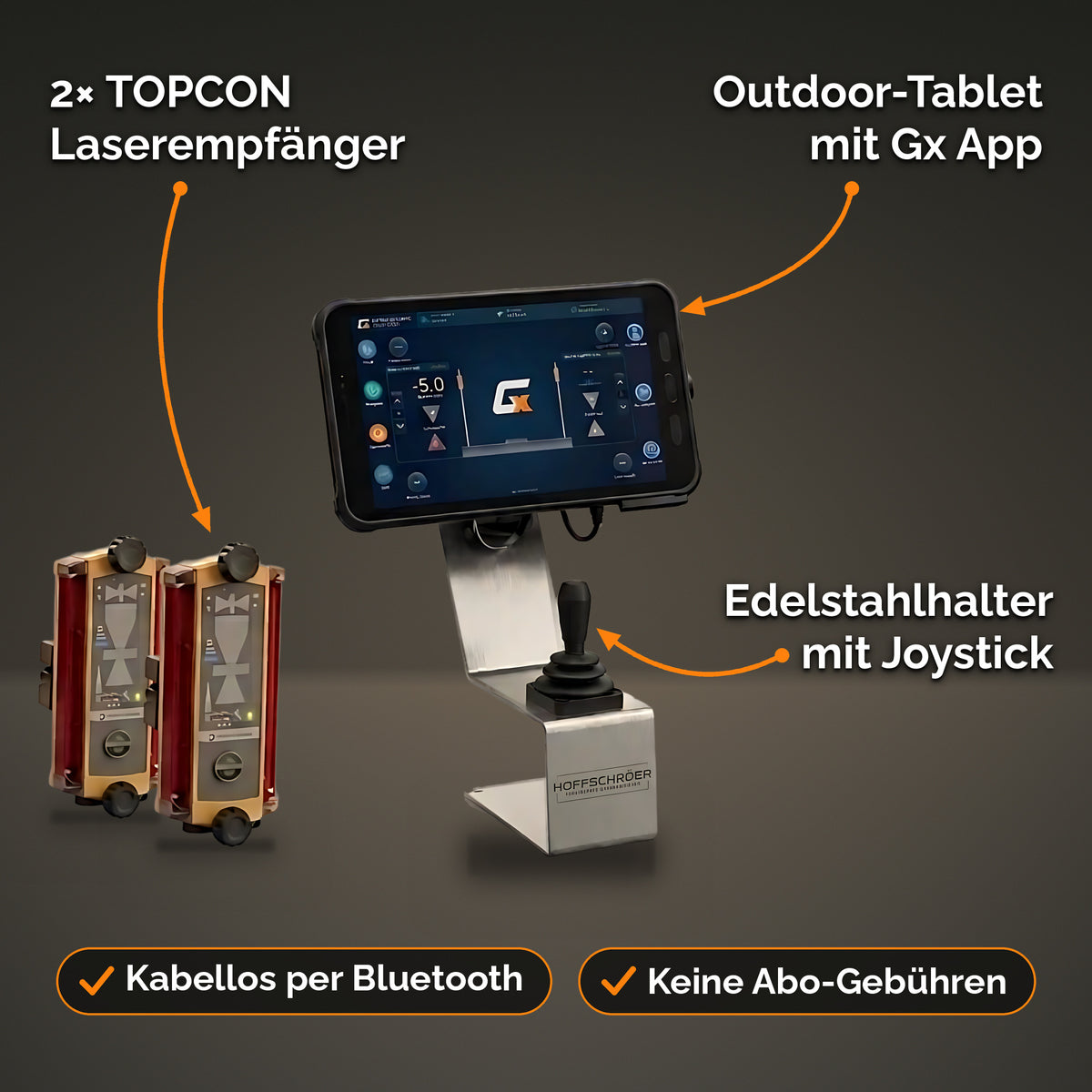 GradeX 2D-Maschinensteuerung, kabellos