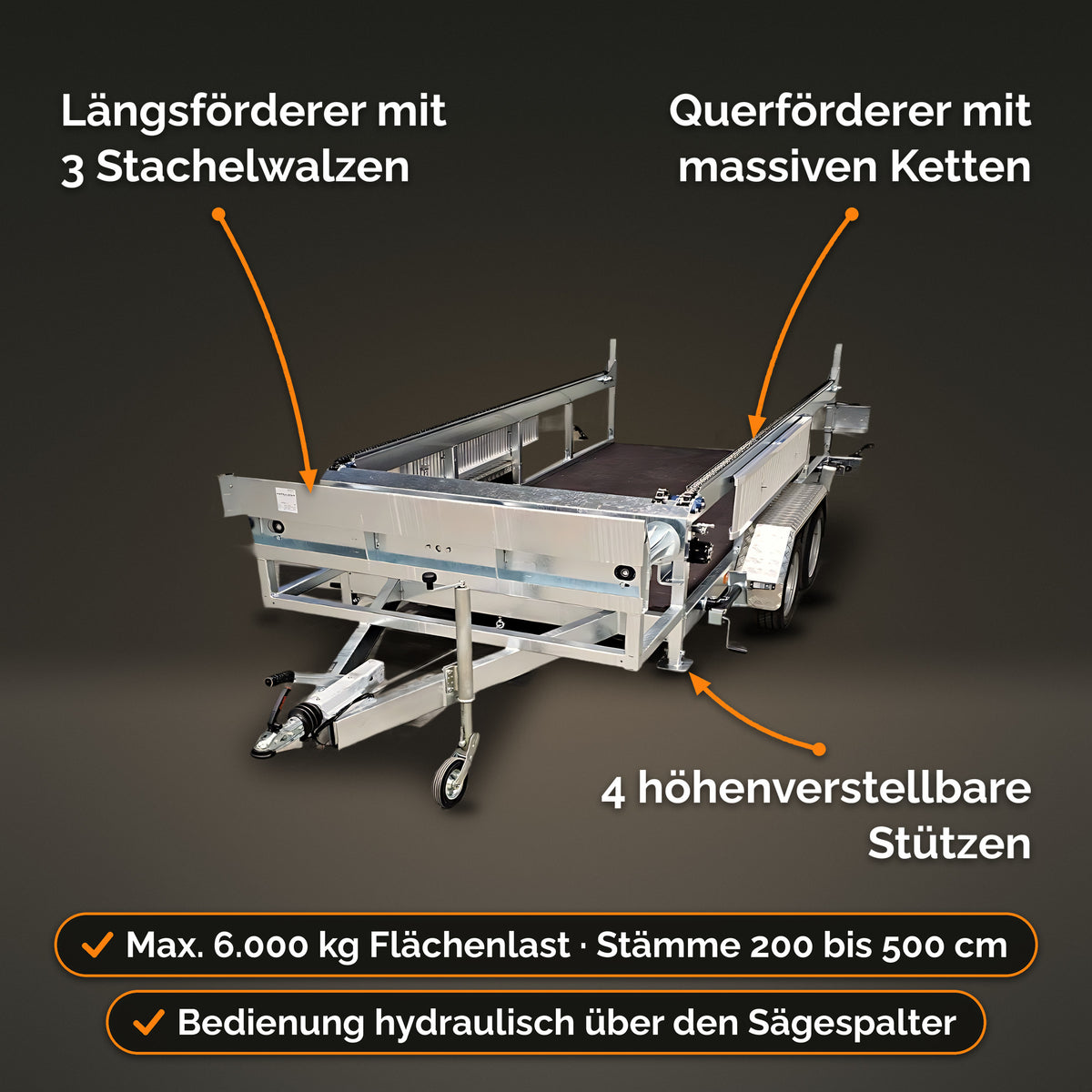 Kombitrailer mit Stammzuführtisch