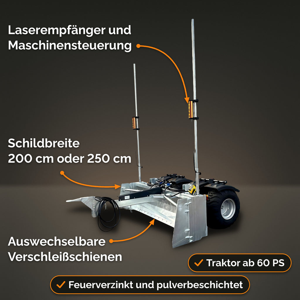 Planierhobel mit Laser, ab 60 PS